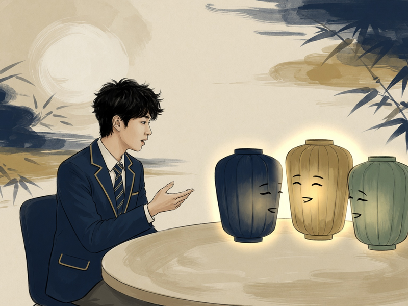 A student practising with three AI candidates
